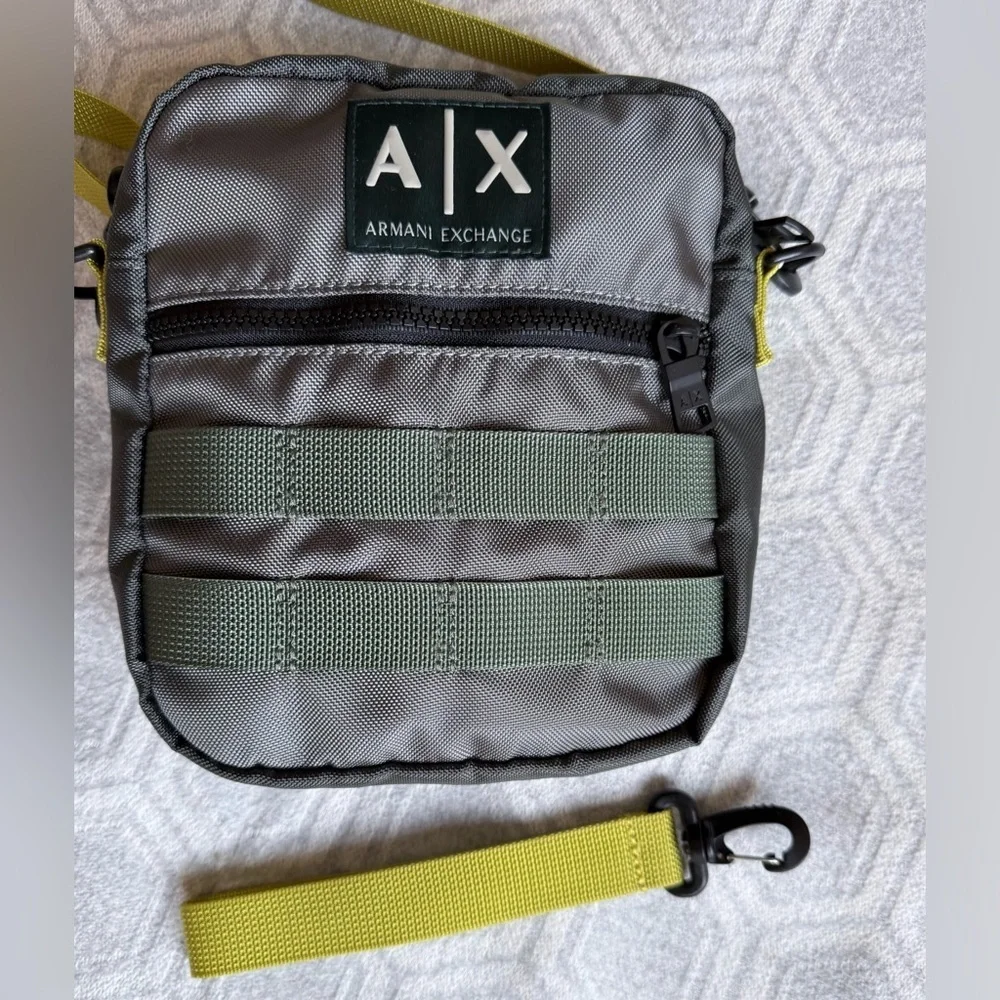 Armani Exchange A|X Color-Pieced Nylon Crossbody Messenger Bag Duck Green OS